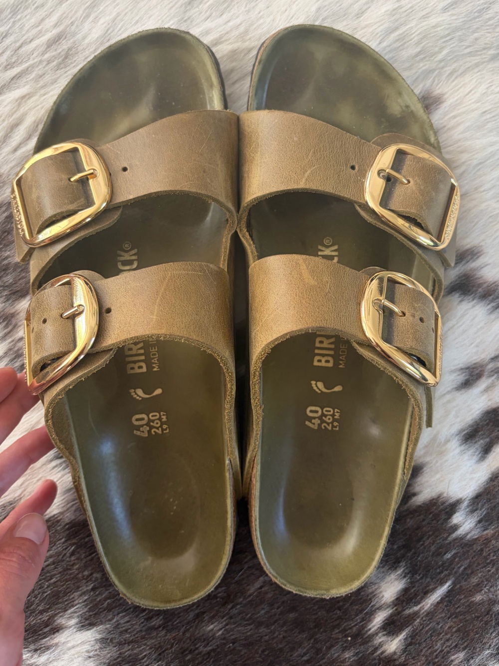 Birkenstock Big Buckle Arizona in Olive 40 N - Picture 4 of 6